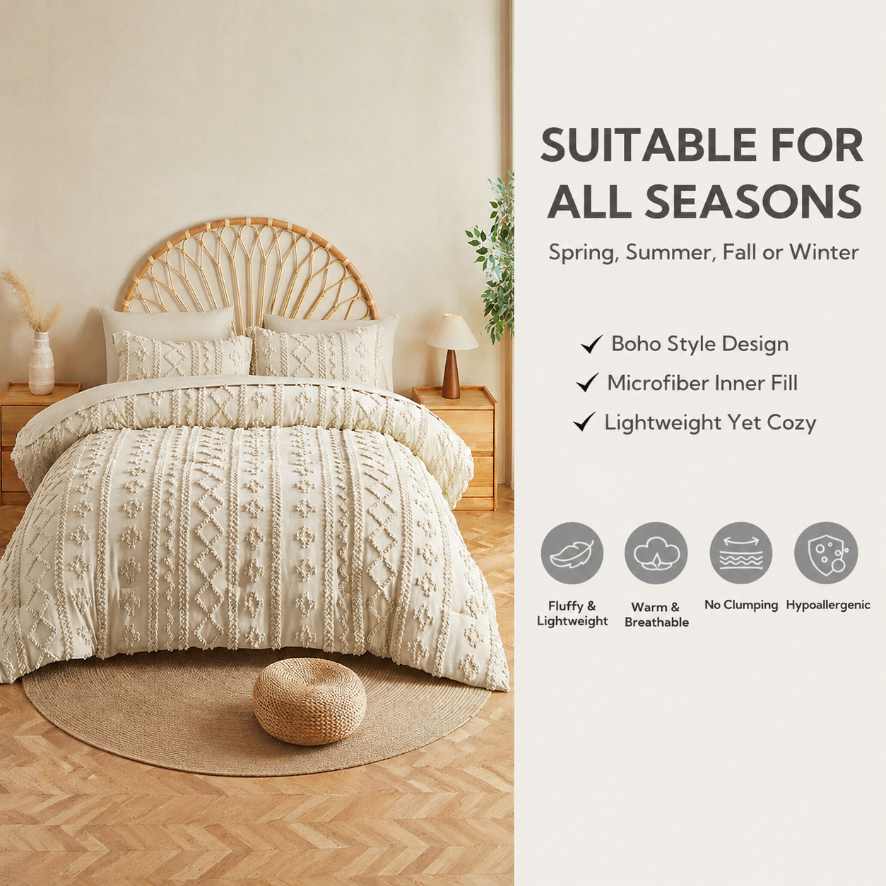 Boho Deluxe Tufted Decorative Comforter Set